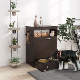 Pet Feeder Station Storage Cabinet (Option: Coffee-935x505x210 mm)