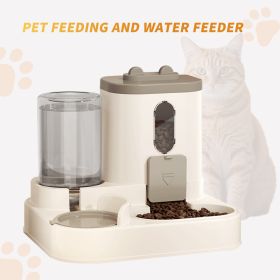 Fully Automatic 2in1 Cat Food Dispenser - Integrated Water And Food Feeding System - Cute Water Dispenser (Option: Grey)